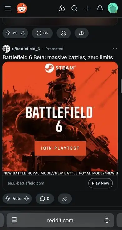 Cuidado Se Viraliza Un Anuncio Falso De Battlefield 6 En Reddit Que En Realidad Es Una Estafa De Phishing Para Steam 1