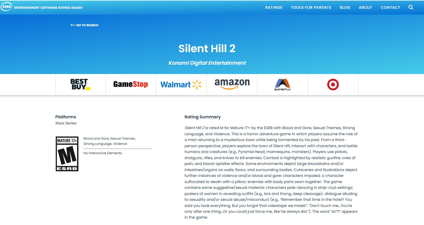 La Esrb Clasifica Silent Hill 2 Para Xbox Series