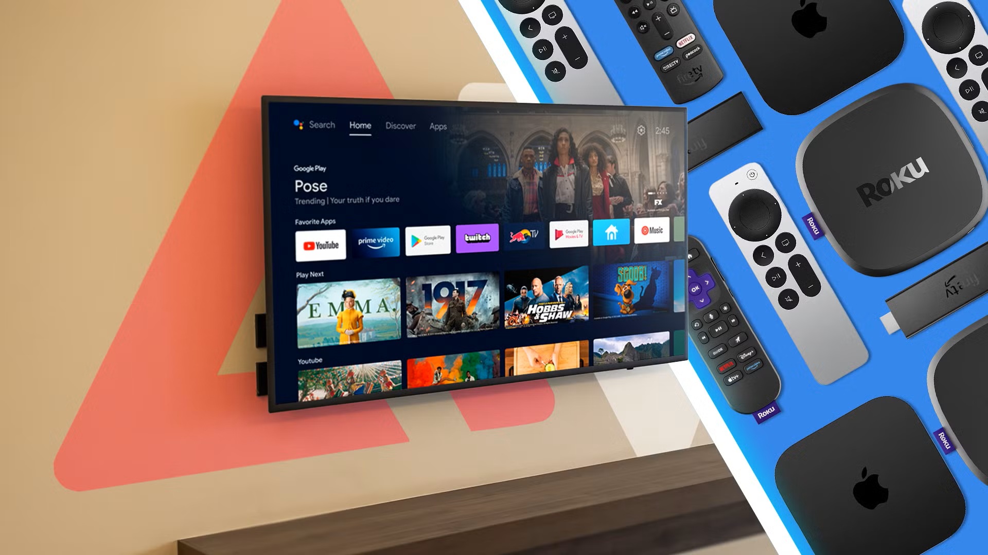 Smart Tv Google Splash Screen Streamers With Remote