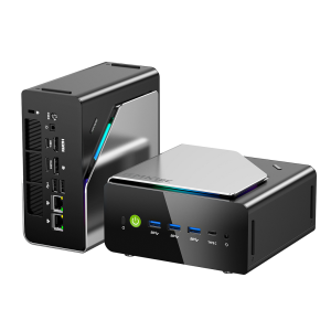 Gmktec Presenta Su K15 Una Vestia Parda Dentro De Un Cubiculo Pequeno